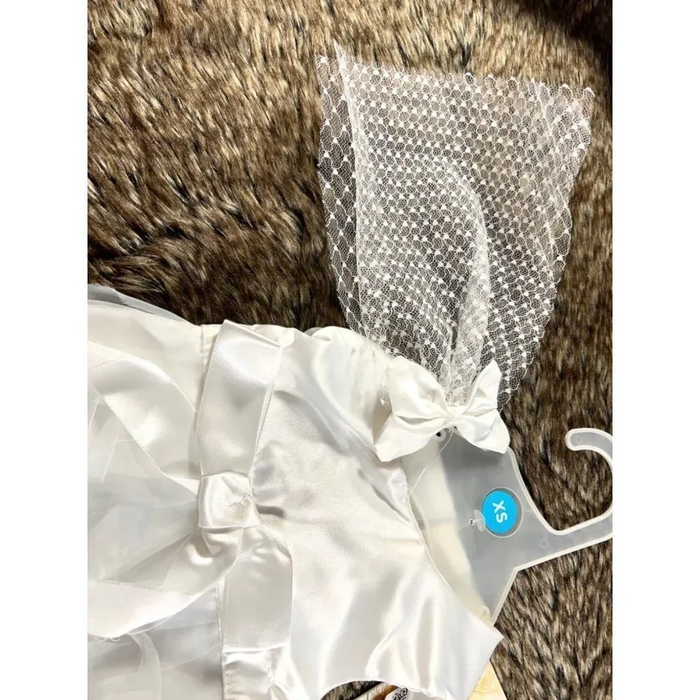 XS White Wedding‎ Dress & Veil Set NWT (Orig. $15)